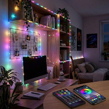 Гірлянда &laquo;Крапля роси&raquo; Smart SFK-04, 100 LED, 10 м, прозорий провід, різнокольорове світіння + пульт