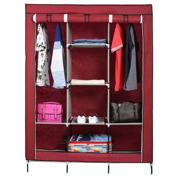 Складной тканевый шкаф Storage Wardrobe 88130 Бордовый