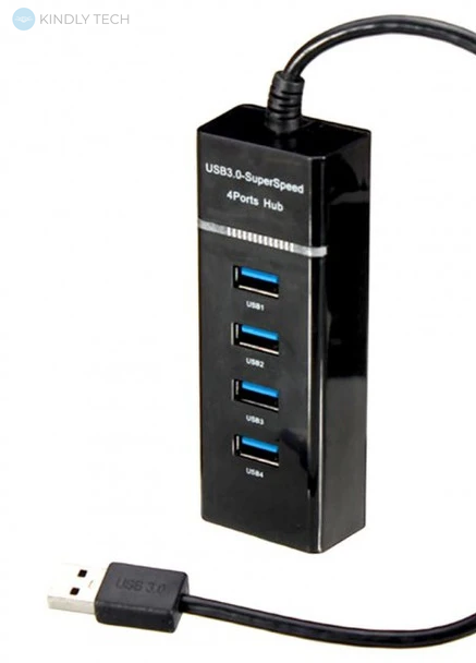 Хаб розгалужувач на 4 USB 3,0 з LED-підсвічуванням P-303 USB Hub для комп'ютера