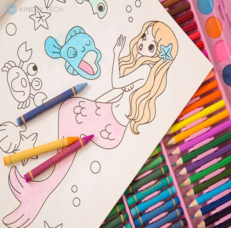 Детский набор художника для творчества в чемодане 86 предметов, Pink