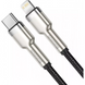 Кабель USB C to Lightning 20W (0.25m) Baseus (CATLJK-01) Cafule Series Metal — Black