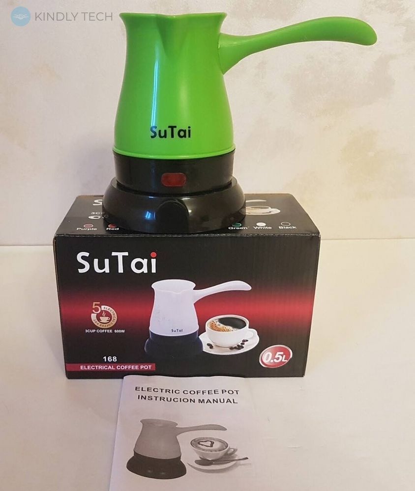Кофеварка электрическая турка SuTai 168, 600W 0.5L, Салатовый