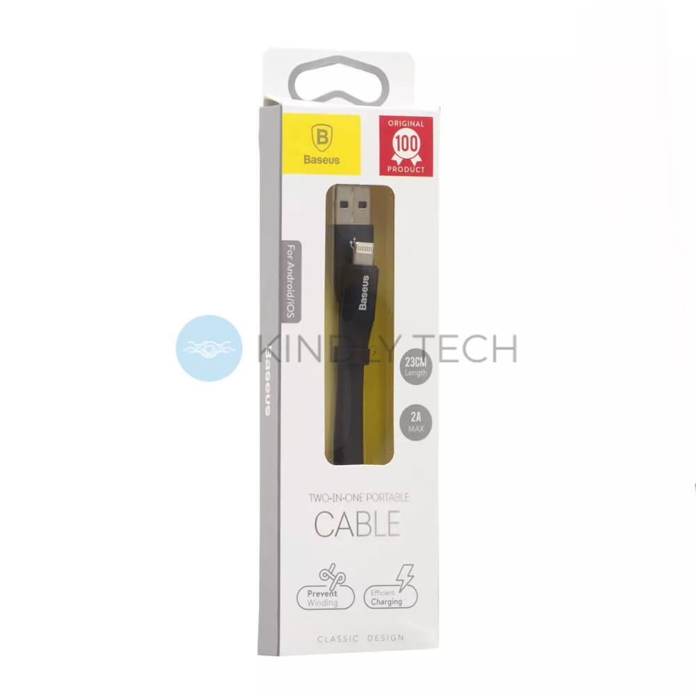 Кабель Lightning 2A (0.23m) &mdash; Baseus (CALMBJ-B01) Nimble Portable Black