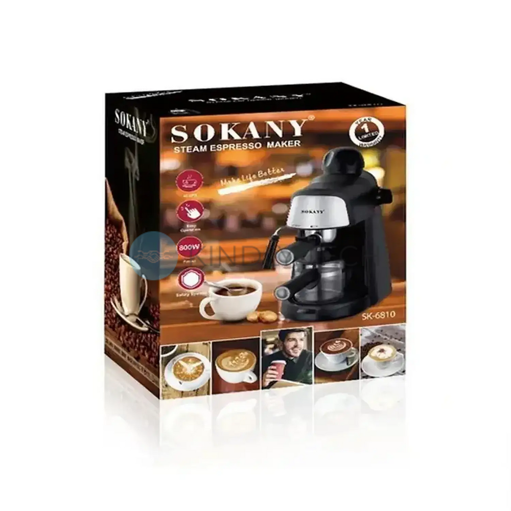 Кавоварка побутова з функцією пари та спінювання Sokany SK-6810
