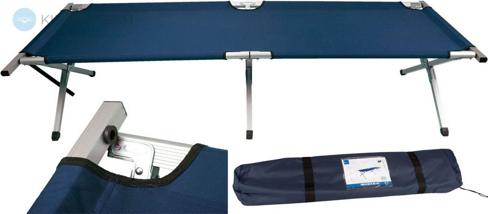 Раскладушка кровать туристическая для кемпинга, 190х62х42см, Синяя