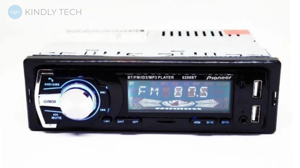 Автомагнитола 1DIN MP3 6298BT (1 USB, 2USB-зарядка, TF card, bluetooth)