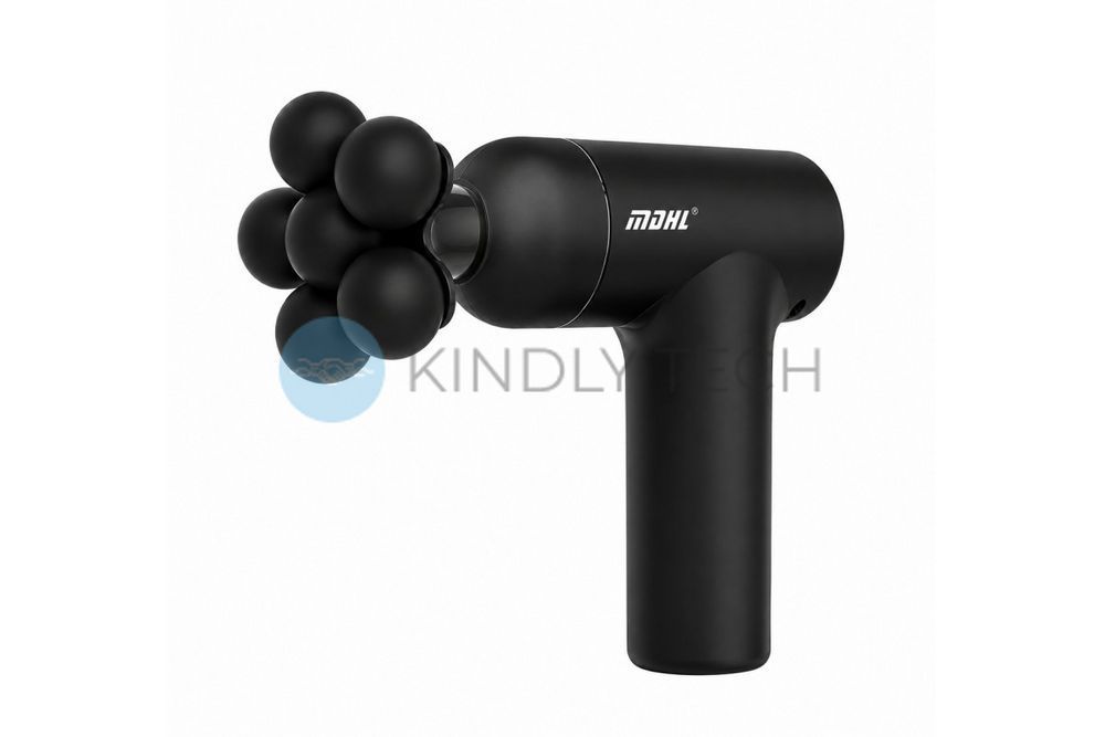 Компактный перкуссионный массажер MDHL MD-9901 Fascial Gun с 5 насадками и 6 уровнями скорости