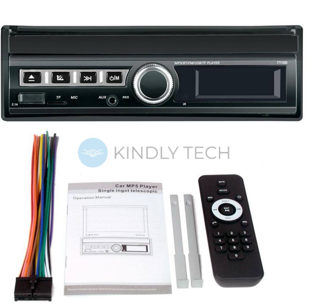 Автомагнітола 1DIN з висувним екраном 7&rdquo; Android 7110A