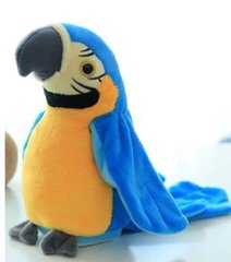Мягкая интерактивная игрушка A-Toys Попугай - повторюшка, синий, 21 см