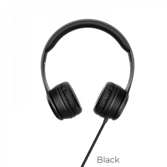 Дротові навушники повнорозмірні з мікрофоном 3.5mm — Hoco W21 — Black