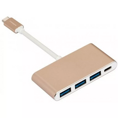 Юсб-Хаб HUB USB C To 4 USB ( 0.1m) — Momax (DHC1L) Gold