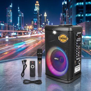 Мощная портативная Bluetooth-колонка Gedi-G GD-921 40 Вт с радиомикрофоном и RGB-подсветкой
