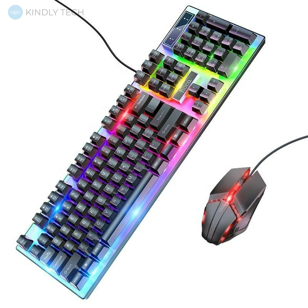 Игровая проводная клавиатура с мышкой Gaming Combo HOCO GM18 с RGB подсветкой