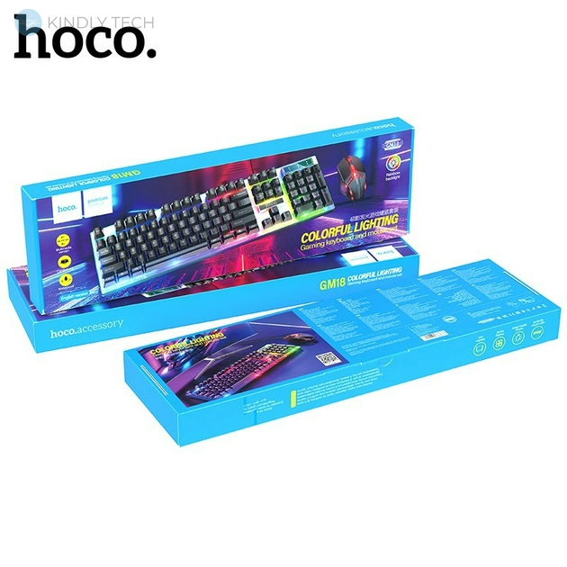 Игровая проводная клавиатура с мышкой Gaming Combo HOCO GM18 с RGB подсветкой