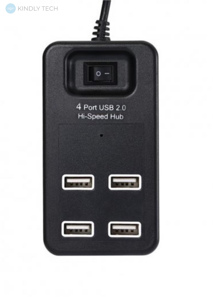 Хаб разветвитель на 4 USB 2.0 с выключателем P-1601 USB Hub для компьютера