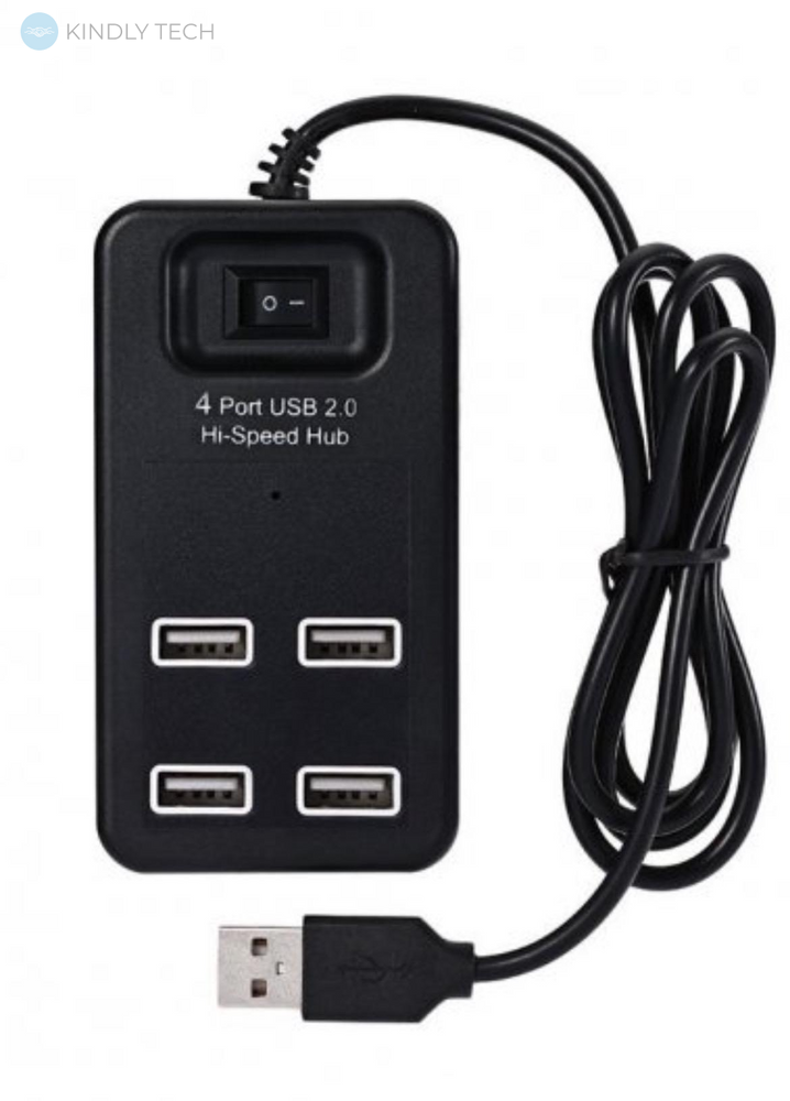 Хаб розгалужувач на 4 USB 2.0 з вимикачем P-1601 USB Hub для комп'ютера