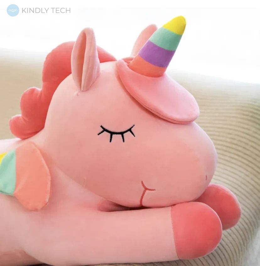 Мягкая детская игрушка-подушка в виде спящего Единорога, 100 см