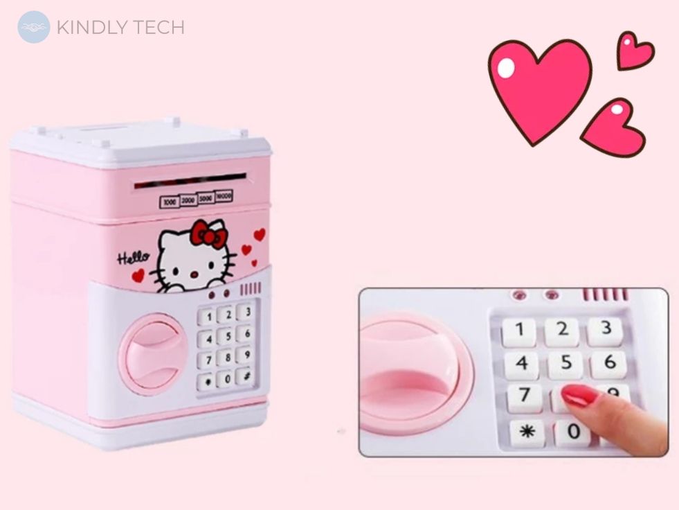 Электронная копилка, сейф "Hello Kitty" для детей с кодовым замком