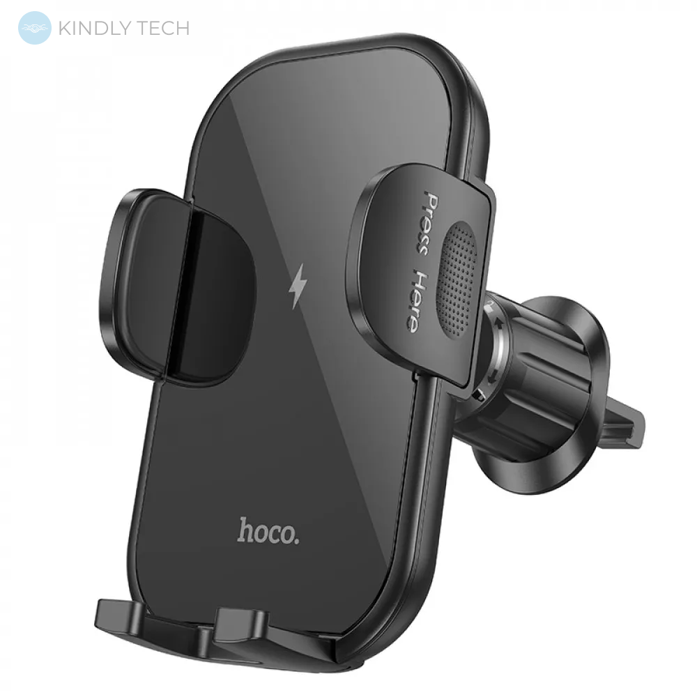 Автомобильный держатель в воздуховод — Hoco HW4 Journey wireless fast charging (air outlet) — Black
