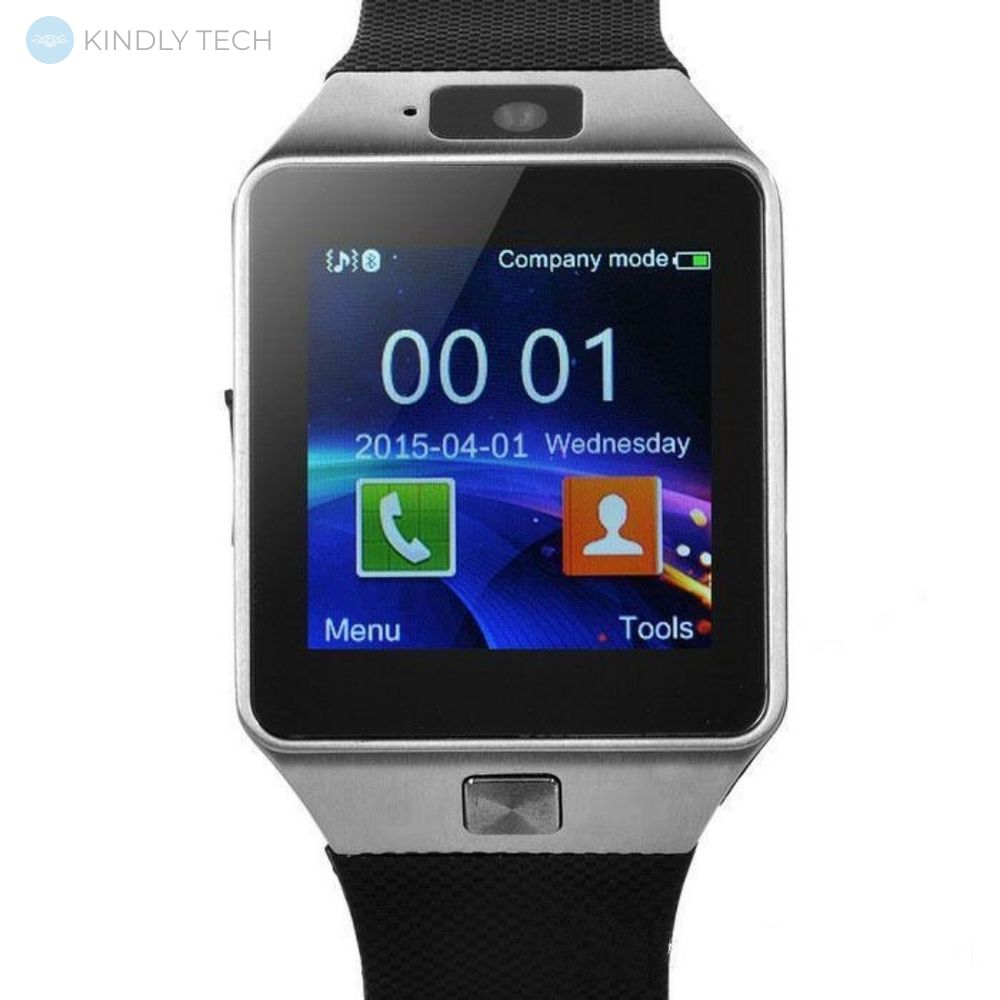Розумний наручний смарт годинник Smart Watch DZ09 з камерою, Silver