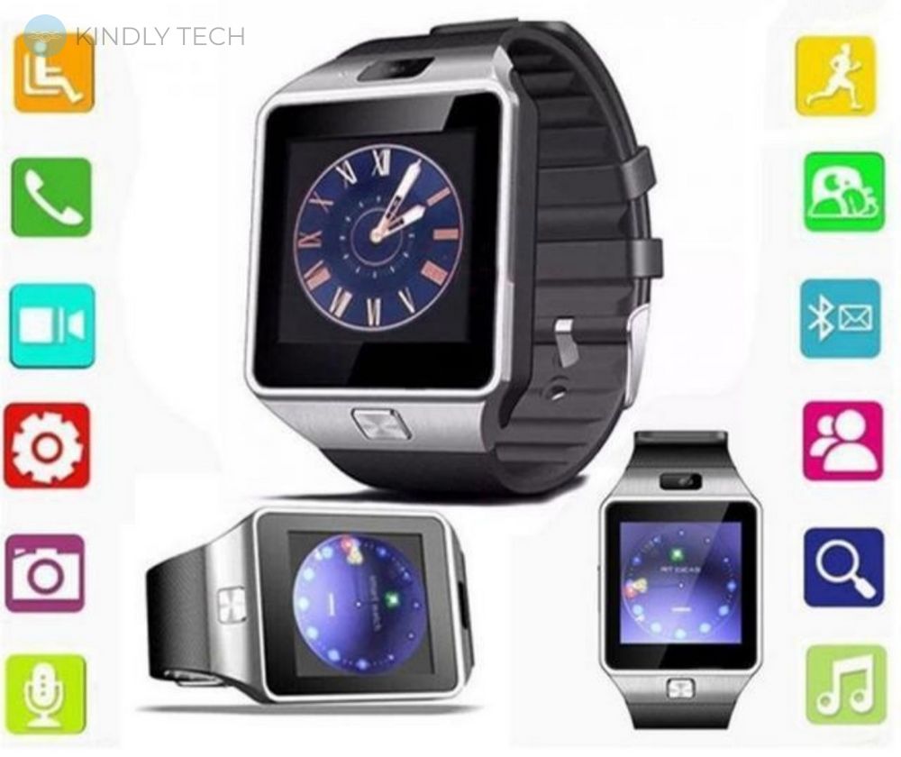 Умные наручные смарт часы Smart Watch DZ09 с камерой, Silver