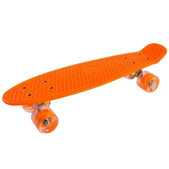 Скейт Пенни Борд (Penny Board 101) со светящимися колесами, Оранжевый