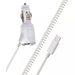 Автомобільний зарядний пристрій Car Charger | 1.0A | 1U | Lightning Cable (1m) — Apple White