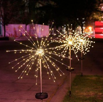 Вуличний садовий ліхтар Fireworks floor 90LED на сонячній батареї у вигляді Феєрверку