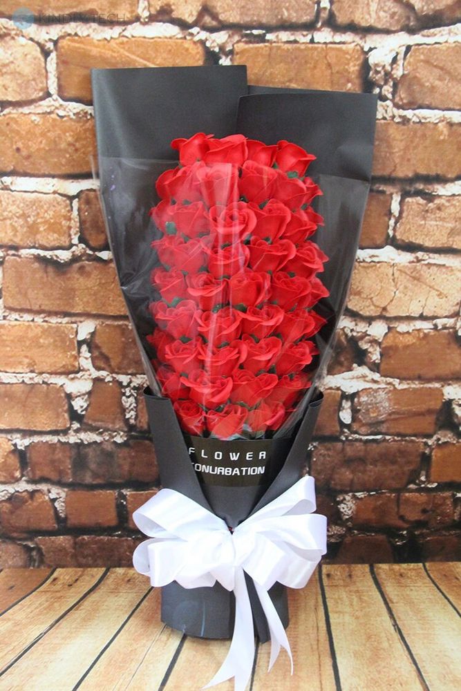 Букет червоних троянд 9 шт з мила з Led підсвічуванням You are beautiful