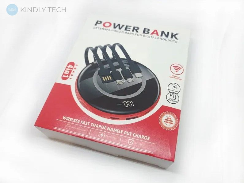 Портативное зарядное устройство Power Bank 4in1 30000mAh. JHL8 POWER BANK 30000 Wireless