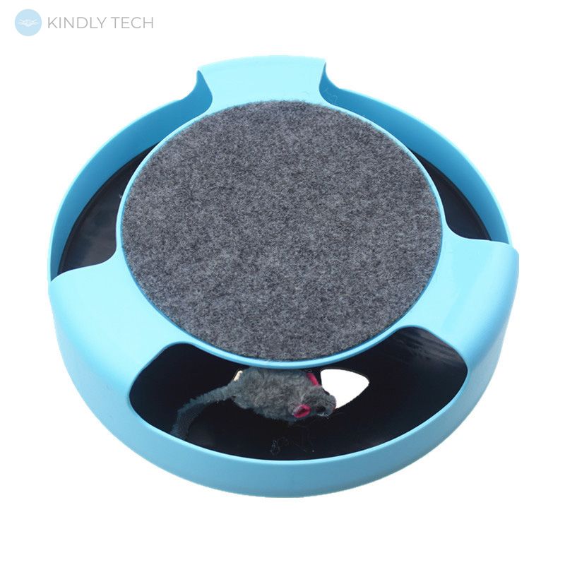 Інтерактивна іграшка когтедралка для кішок і котів "Злови мишку" CATCH THE MOUSE Блакитна