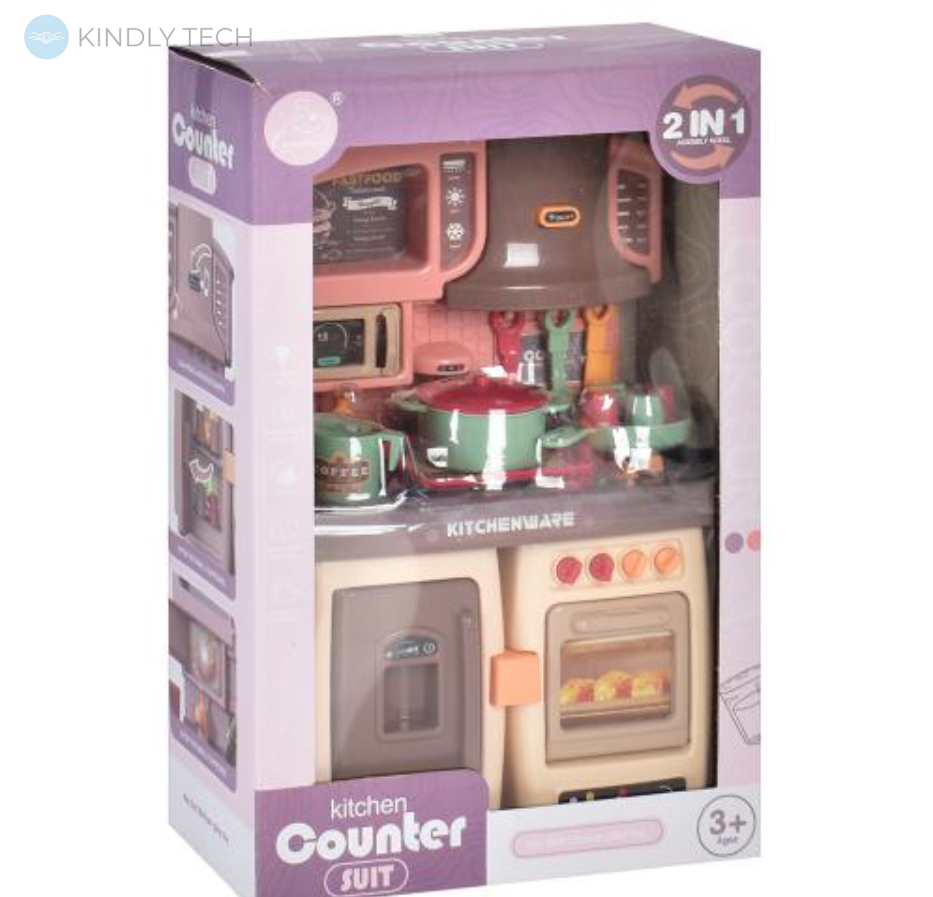 Игровой набор Кухня kitchen Counter SUIT (2 в 1), Розовый