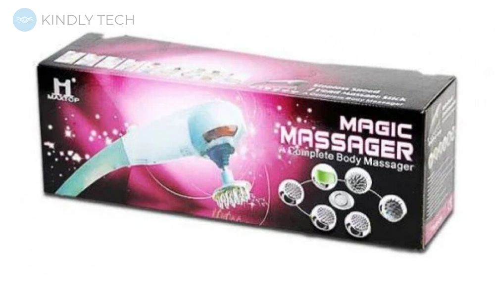 Ручний вібраційний масажер для всього тіла Maxtop MP-2239 magic massager 8 в 1