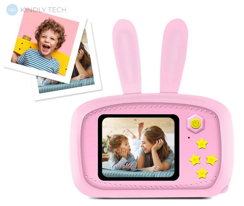 Детская фотокамера Baby Photo Camera Rabbit с автофокусом Х-500, Pink