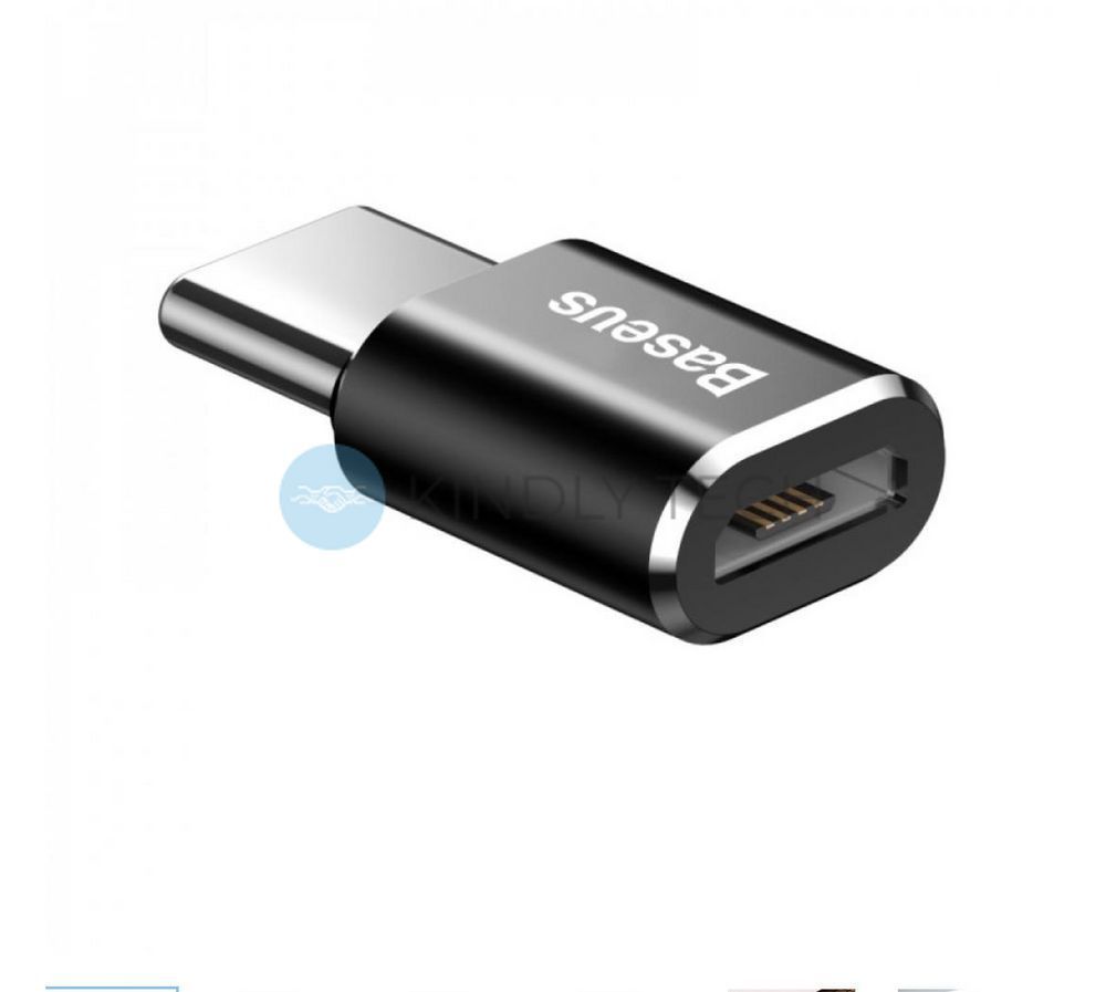Адаптер OTG USB-C на Micro USB Baseus (CAMOTG-01) чорного кольору для підключення периферійних пристроїв до смартфонів і планшетів