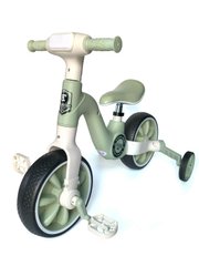 Дитячий велосипед біговел HLL205 світиться з музикою, колеса знімаються, з педалями Зелений
