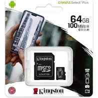 Карта памяти 64GB microSDHC Kingston Canvas Select Plus Class 10 + SD адаптер