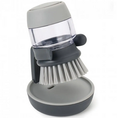 Щётка для мытья посуды Supretto с дозатором моющего средства, Grey