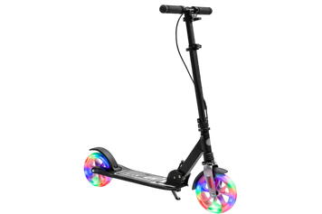 Удобный двухколесный самокат Scooter Urban LN2T складной, светящиеся колеса, с подстаканником,Черный