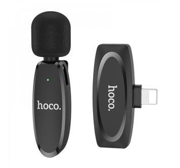 Бездротовий цифровий мікрофон Hoco L15 iP Crystal Lavalier, Чорний