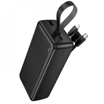 Потужний повербанк Borofone BJ79B 30000 mAh вбудовані кабелі, універсальна зарядка