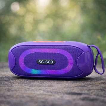Потужна портативна Bluetooth-колонка SG-600 зі стереозвуком, FM-радіо та USB відтворенням,Фіолетова