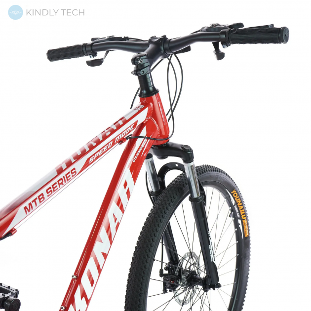 Велосипед горный с стальной рамой Konar KS-26"17 передние амортизаторы, Красный