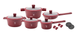 Набор посуды из 16 предметов Top Kitchen TK00019 с мраморным покрытием Красный