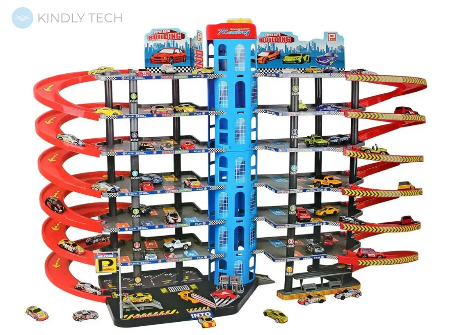 Дитячий ігровий гараж DIY 7 поверхів та 10 машинок у наборі