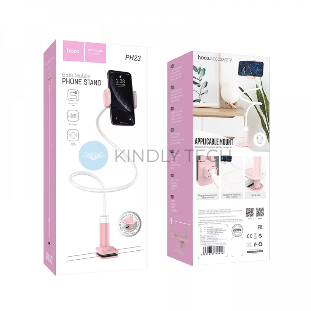 Держатель для телефона Holder &mdash; Hoco PH23 pink white