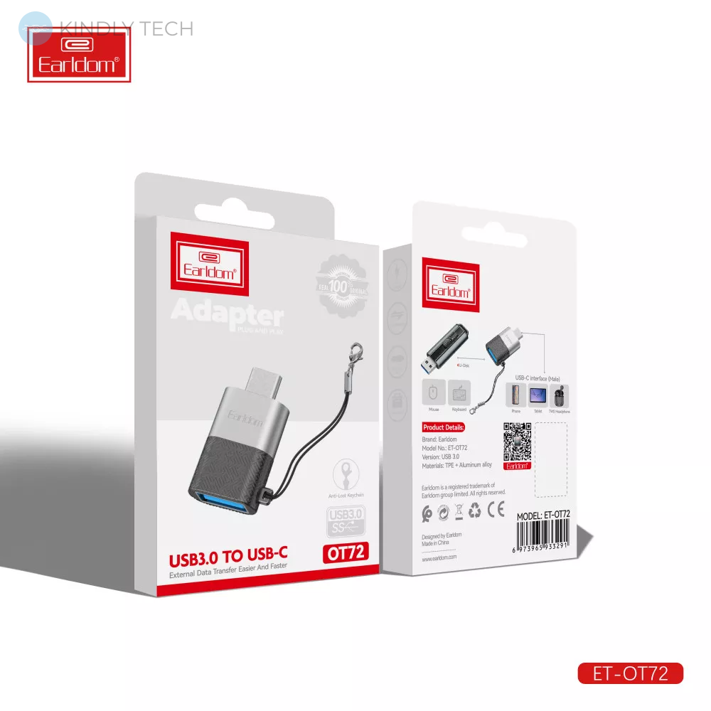 Перехідник OTG USB C To USB — Earldom ET-OT72