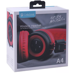 Накладні бездротові навушники Celebrat A4 — Red