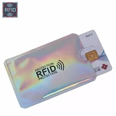 Защитный чехол для банковской карты с блокировкой от RFID считывания, Silver