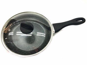 Сковорода з кришкою з антипригарним мармуровим покриттям Benson BN-570 28&nbsp;х 52. см